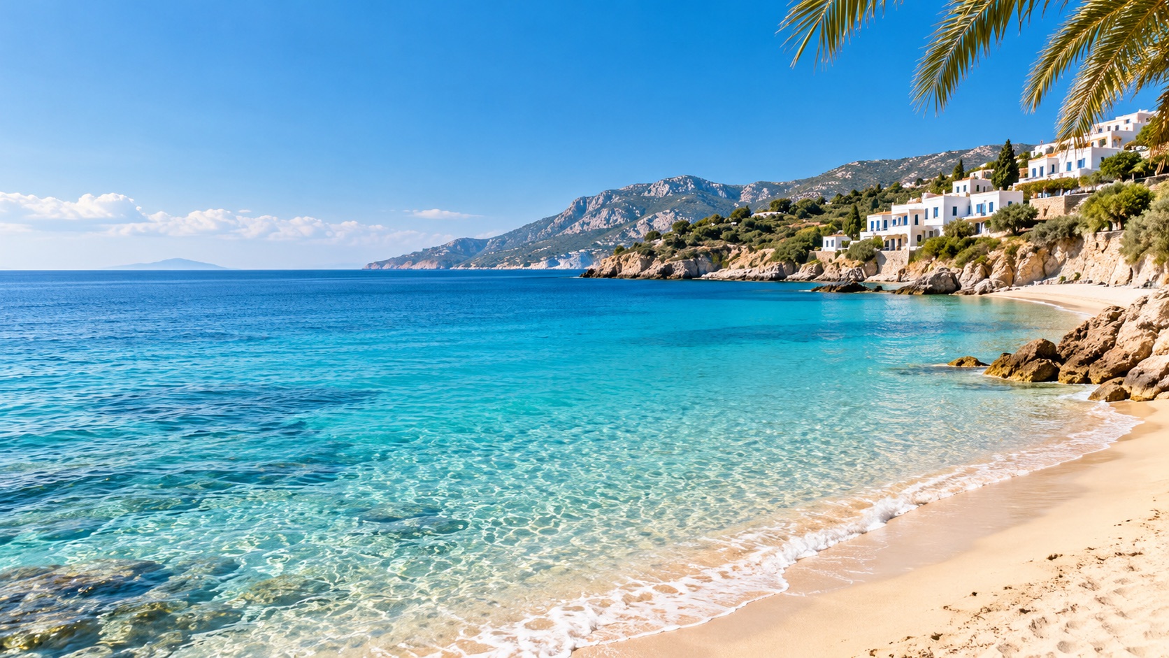 Illustrative turquoise Mediterranean bay
